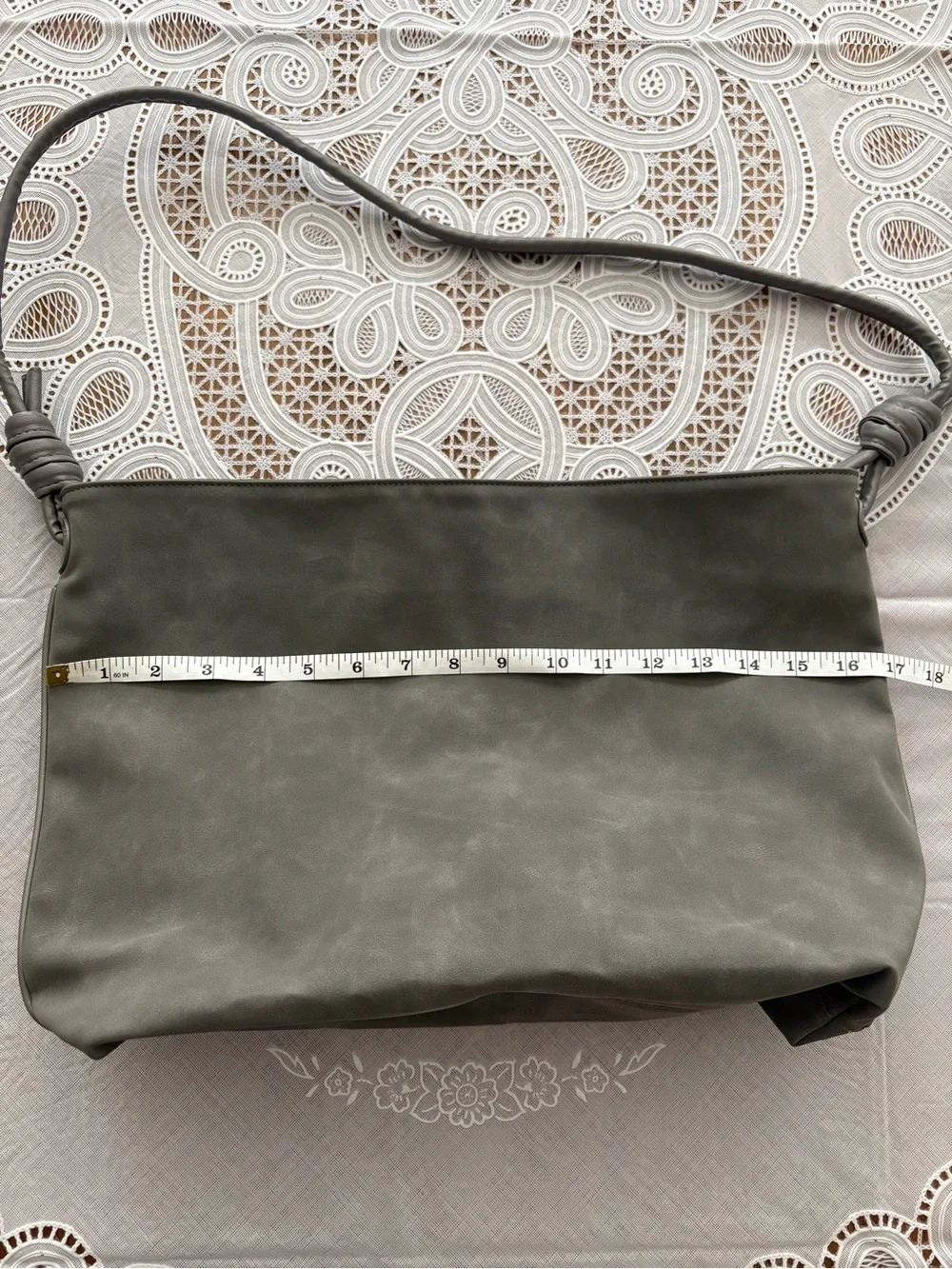 NWOT 8 Other Reasons Olive Gray Shoulder Bag with Knotted Strap